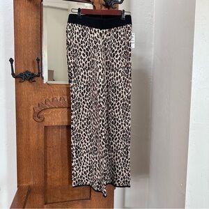 Charter Club Brown and Black Leopard Print Knit Pants